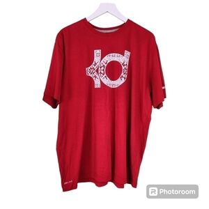 Nike KD Mens Shirt sz XXL Kevin Durrant Dri-fit Logo Red T Shirt